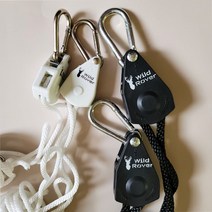 와일드로버 로프라쳇 2개 셋트 야광 스토퍼 캠핑 텐트 타프 스트링, 로프라쳇 1/4 블랙 2p셋트