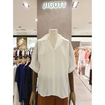 JIGOTT(지고트) JM6E0BL43 면 카라 오버 블라우스