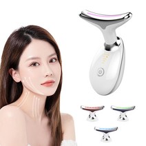 해피바이 갈바닉 얼굴 목 괄사 리프팅 마사지기 EMS 고주파 피부 미용 안마기 ES-1081, 화이트