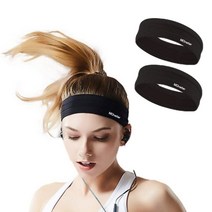 몬스터 스포츠 헤어밴드 1+1 / 이중 실리콘 라이닝으로 운동시 변형 미끄럼 방지, 블랙, 블랙