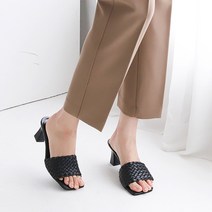 폭신 미들힐 펌프스 여성뮬 통굽 블로퍼뮬 데일리슈즈-3073