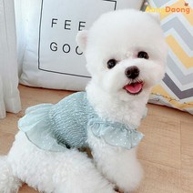 [아옹다옹]강아지 도트 프릴 여름 원피스 S-XL, 색상:민트|사이즈:M