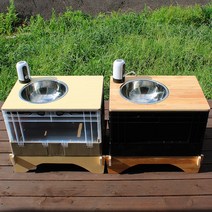 오프슬로우 캠핑용 간이세면대 이동식싱크대 캠핑세면대 개수대 원목 상판 오픈도어 폴딩박스, 8.자동 수전펌프 단품