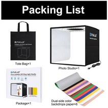 PULUZ 25CM 접이식 휴대용 링 라이트 사진 조명 스튜디오 촬영 텐트 상자 2 색 배경 X, studio box, 01 Studio box