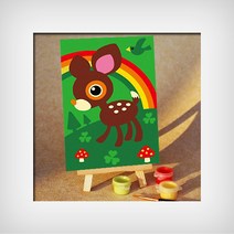 1+1 DIY캔버스페인팅 명화그리기 유화 세트 그림 액자, M05_꽃사슴