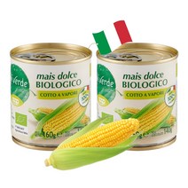 비비베르데 유기농 스위트 콘 통조림, 160g, 2개