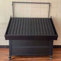 철제 경사 평대 진열대 과일가게 과일매대 나무선반, 과일 채소 선반 단층 123x93x78cm