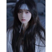 단발머리 정수리탈모 붙임머리 앞머리가발 여성탈모 칼단발 통가발, 라이트 핑크 + 대형 스틸 콤 +