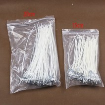 양초 캔들 심지100 개/가방 화이트 브라운 순수 코튼 콩 코어 양초 무연 심지 2mm 15/20cm 만들기 용품, 01 White 15cm