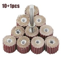 10pcs + 1 맨드릴 플랩 휠 디스크 샌딩 드릴 연마 사포 80-600grit 로터리 dremel 도구 용 연마 그라인더, 180방