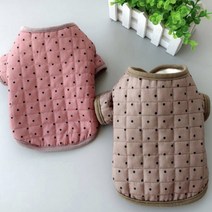 코코스튜디오 강아지옷 고양이 기모 누빔 도트 자켓, 코코 도트 깔깔이 자켓/브라운