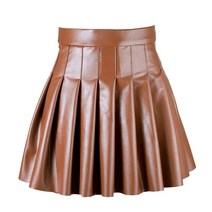 가죽 미니 스커트 FAUX LEATHER 여자 가죽 미니 사이드 지퍼 하이 웨이스트