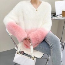 보들보들 퍼 니트 하늘비즈 A11 V170Y313