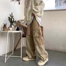 조거 팬츠 바지 헐렁한 블랙 카고 바지 남성용 카키 카고 바지 남성 빈티지 느슨한 캐주얼 가을 일본 스트리트 힙합