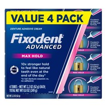 픽소덴트 어드밴스드 맥스 홀드 틀니 의치 접착제 62g 4개 fixodent advanced max hold
