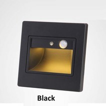 계단리프트 핸드카 대차 전동 가정용리프트 농업용운반차 Abs 자동 PIR 센서 계단 LED 조명 실내 침실 벽 110V 220V, 3.Black - Warm White 27003500K