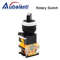Aubalasti 22mm 플라스틱 버섯 LA38-11-BNZS 비상 정지 푸시 버튼 스위치 On-Off 키 노브 전류 10A 220V, [05] Rotary Switch, 05 Rotary Switch