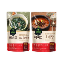 비비고 육개장 500g 3개 + 소고기 미역국 500g 3개, 12개