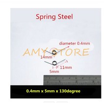 10Pcs 0.3 0.4 0.5 0.6 0.7 0.8mm 스프링 스틸 또는 304 스테인레스 소형 V 형 코일 비틀림 90 135 175 180 degree, 11 0.4x5x130degree
