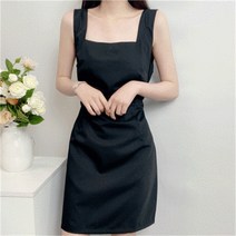 [비위치] 스퀘어넥 리본 허리끈 나시 원피스