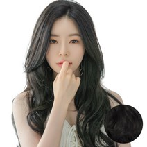 가발나라 여자 인모붙임머리가발 헤어피스 글램루즈웨이브5피스 부분가발, 1개, 다크블랙