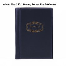 동전수집 케이스 기념주화 앨범 코인 캡슐 120 포켓 10 페이지 보관 빈티지 보관 책 홀더 보관함, g