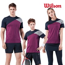 윌슨 [민턴나라] 반팔 라운드티셔츠 남녀 배드민턴 탁구 테니스 라운드 스포츠 티셔츠 (남)5253 (여)5254 클라렛