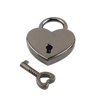금속 소원 자물쇠 미니 하트 모양 골동품 자물쇠 키 커플 걸스 S P15F 포함, 주석 합금, 하나