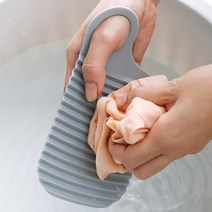 디엠몰 1+1 초소형 휴대형 미니 양면 손잡이 빨래판 속옷 양말 행주 다용도, [화이트+그레이]