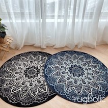 [러그홀릭] 오리엔트 쟈가드 원형 먼지없는 포인트 에스닉 반달 단모러그 거실 식탁 카페트