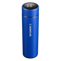 차량용 커피포트 usb 시가잭 500ml 커피 컵은 기아 카니발 지능형 디지털 디스플레이 스테인레스 스틸 진공 냄비 여행용 자동차 용품에 적합합니다., 04 Blue