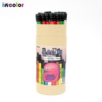 incolor 몬스터 연필팩, 비비드 육각(2B)꾸멍 분홍