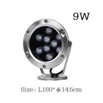 Led 수중 3W 9W 15W 18W 24W 라이트 연못 잠수정 IP68 야간 램프 DC 12V 24V 야외 정원 수영장 파티 풍경, 9W_DC 24V Red