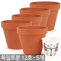 독일토분 표준형 12호 5개세트 - 독일 토분 화분 다육이화분 선인장화분 토기분 독일화분 미니화분 황토색화분, 세인_독일토분 표준형(12호)(5개세트)