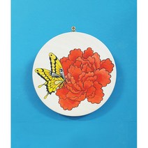 문화가게 원형 자작나무 민화도안 액자만들기, 6번 화조도1