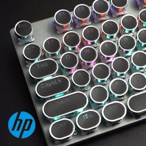 HP 레트로 기계식 키보드 게이밍 청축 적축 블랙, 흑축, 일반형