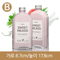 유리병 밀크티병 (B타입)웨이납작쥬스 350ml(A-W), 350ml, 1개