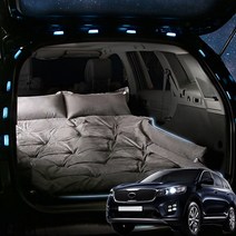 SUNCARMAT 올뉴쏘렌토 더뉴쏘렌토 쏘렌토더마스터 스웨이드 자충 에어매트 트렁크 바닥 매트 차량용 차박 캠핑 튜닝, 2인용, 블랙, 기아