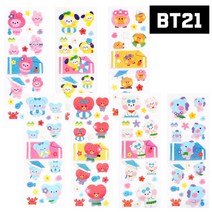 방탄 BT21 최애 캐릭터 스티커 덕후 다꾸 폴꾸 2개, 슈키
