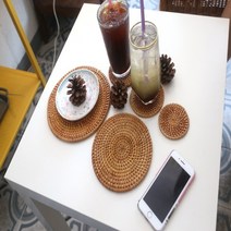 라탄 티코스터 컵받침대 냄비받침