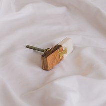 엔틱and데코 Stone Knob-18(Square) 대리석&우드 손잡이 가구 싱크대 서랍장 붙박이장 신발장 1홀