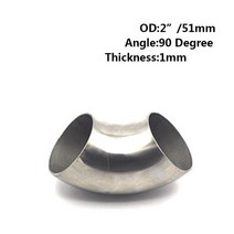 배기튜닝 51mm 60mm 63mm 76mm od 위생 맞대기 용접 90도 팔꿈치 벤드 파이프 304 스테인레스 스틸 자동차 배기 파이프 머플러 용접 파이프