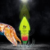 니켄 - 쭈팡 애자 [JJU PANG] 쭈꾸미 갑오징어 애자, 야광 옐로우/핑크 16호, 1개