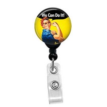 Rosie The Riveter - We Can Do It! Custom Retractable Badge Reel Lanyard ID Badge Holder Name Card Ho, 1
