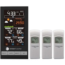 Ambient Weather WS-2801-X3 고급 무선 색상 예보 스테이션 원격 센서 3개 포함