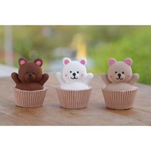 만세하는 머핀곰돌이 석고방향제, 베이지, 화이트머스크