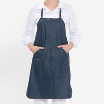 [에이치플러스몰] 목걸이형 숏 단면 방수 앞치마 네이비 배식용 청소용