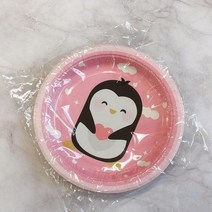 파티 종이접시 펭귄 23cm 핑크 5입, 상세페이지 참조, 상세페이지 참조