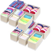 Simple Houseware 심플하우스웨어 접이식 옷 보관 상자 옷장 드레서 서랍 칸막이 정리함 바구니 통 속옷 브라용 그레이 (12개 세트)