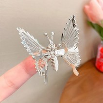 1+1 움직이는 플라잉 나비 머리핀 라인석 진주 우아한 술 헤어 클립 여아용 반짝이는 바렛 패션 액세서리